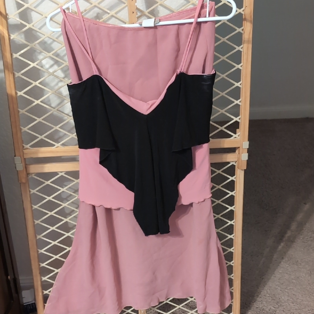 Elegant Pink and Black Women's Dress